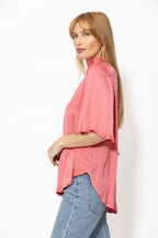 Coral Milan Fluted Blogger Shirt