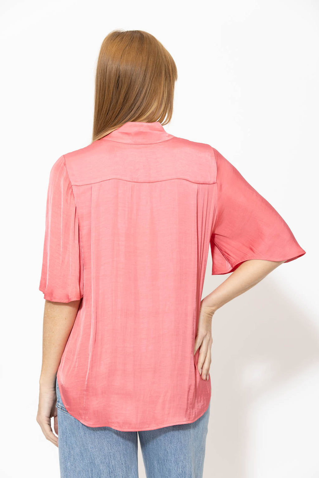 Coral Milan Fluted Blogger Shirt