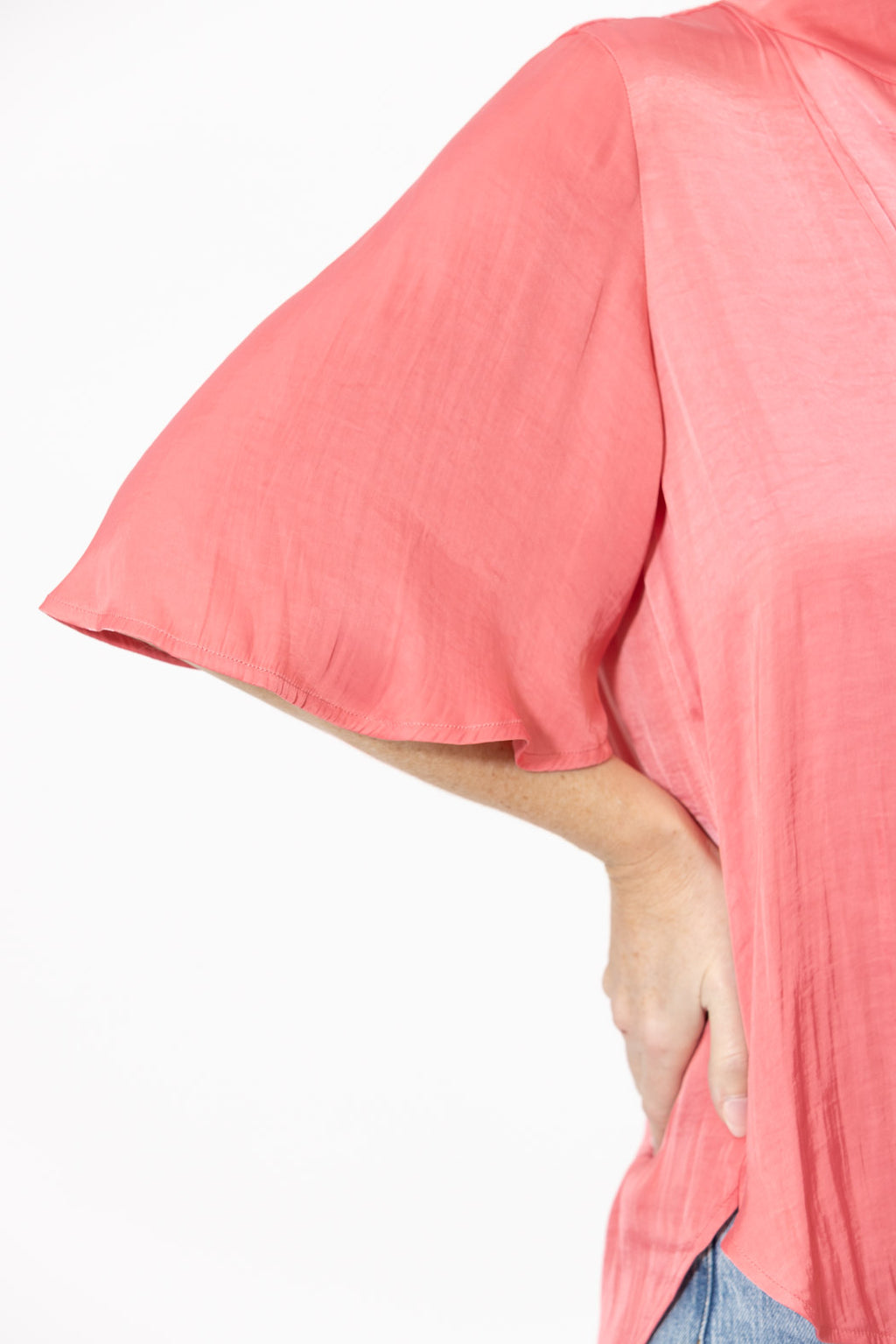 Coral Milan Fluted Blogger Shirt