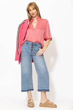Coral Milan Fluted Blogger Shirt