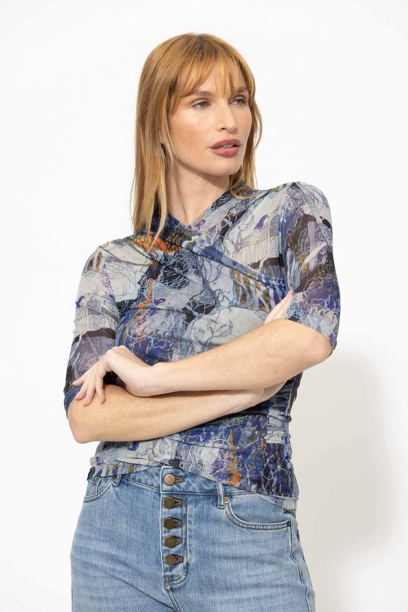 Blue Mesh Livvie Top