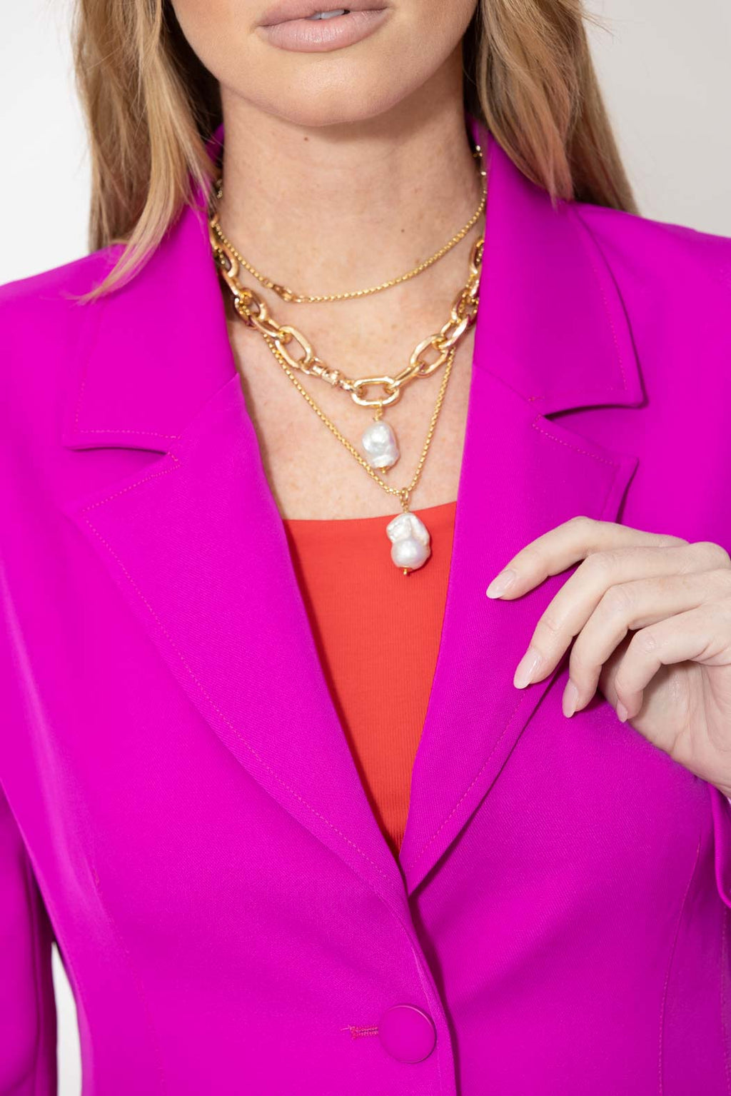 Hot Pink Romy Shaped Blazer