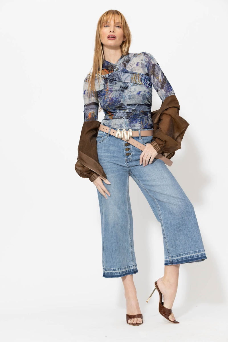 Blue Mesh Livvie Top