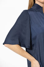 Navy Milan Fluted Blogger Shirt