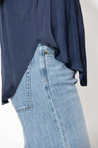 Navy Milan Fluted Blogger Shirt