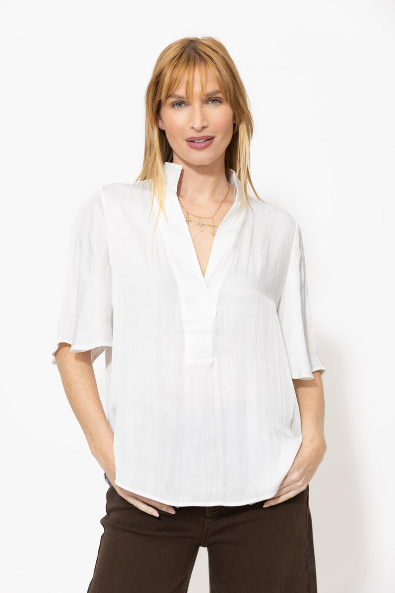 White Milan Fluted Blogger Shirt