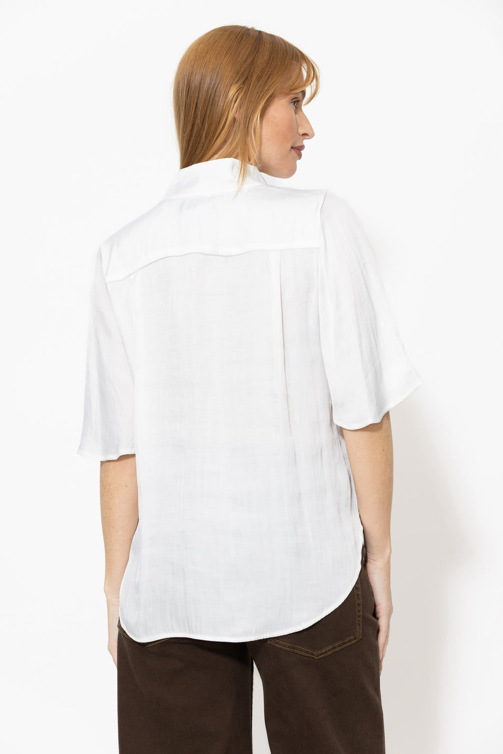 White Milan Fluted Blogger Shirt