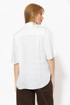 White Milan Fluted Blogger Shirt