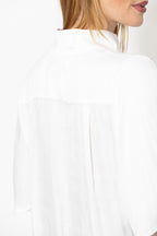 White Milan Fluted Blogger Shirt