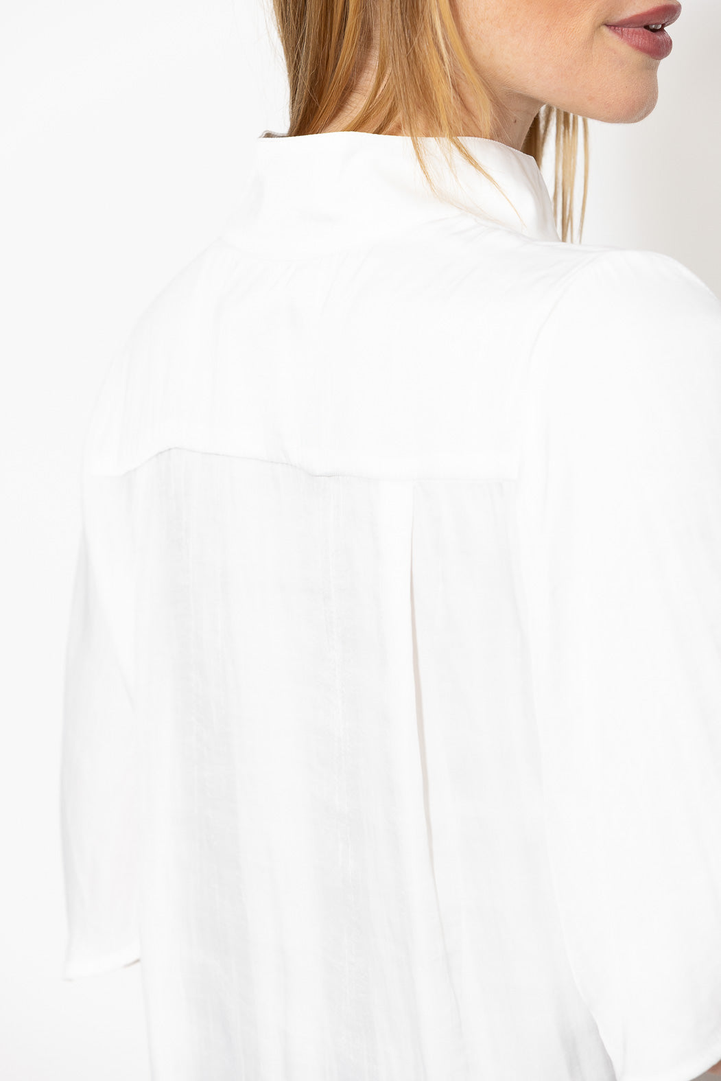 White Milan Fluted Blogger Shirt