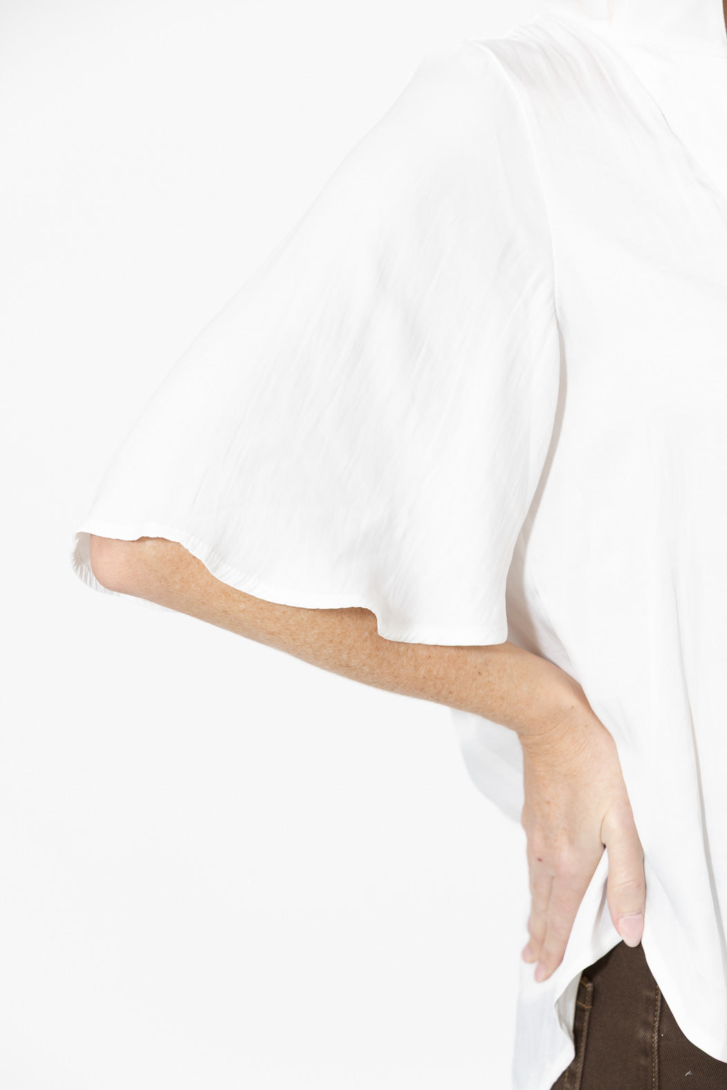 White Milan Fluted Blogger Shirt
