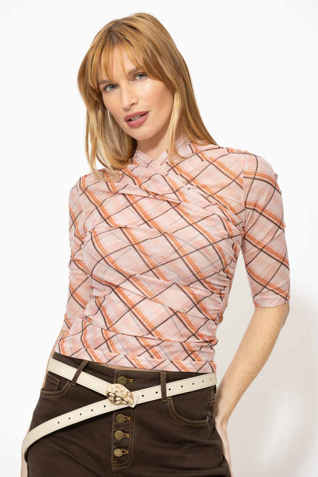 Orange Mesh Livvie Top