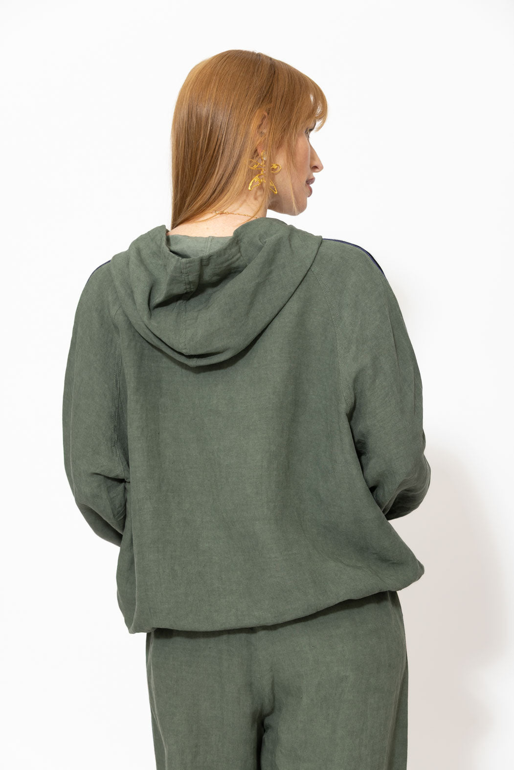 Sage Washed Linen Hooded Jacket