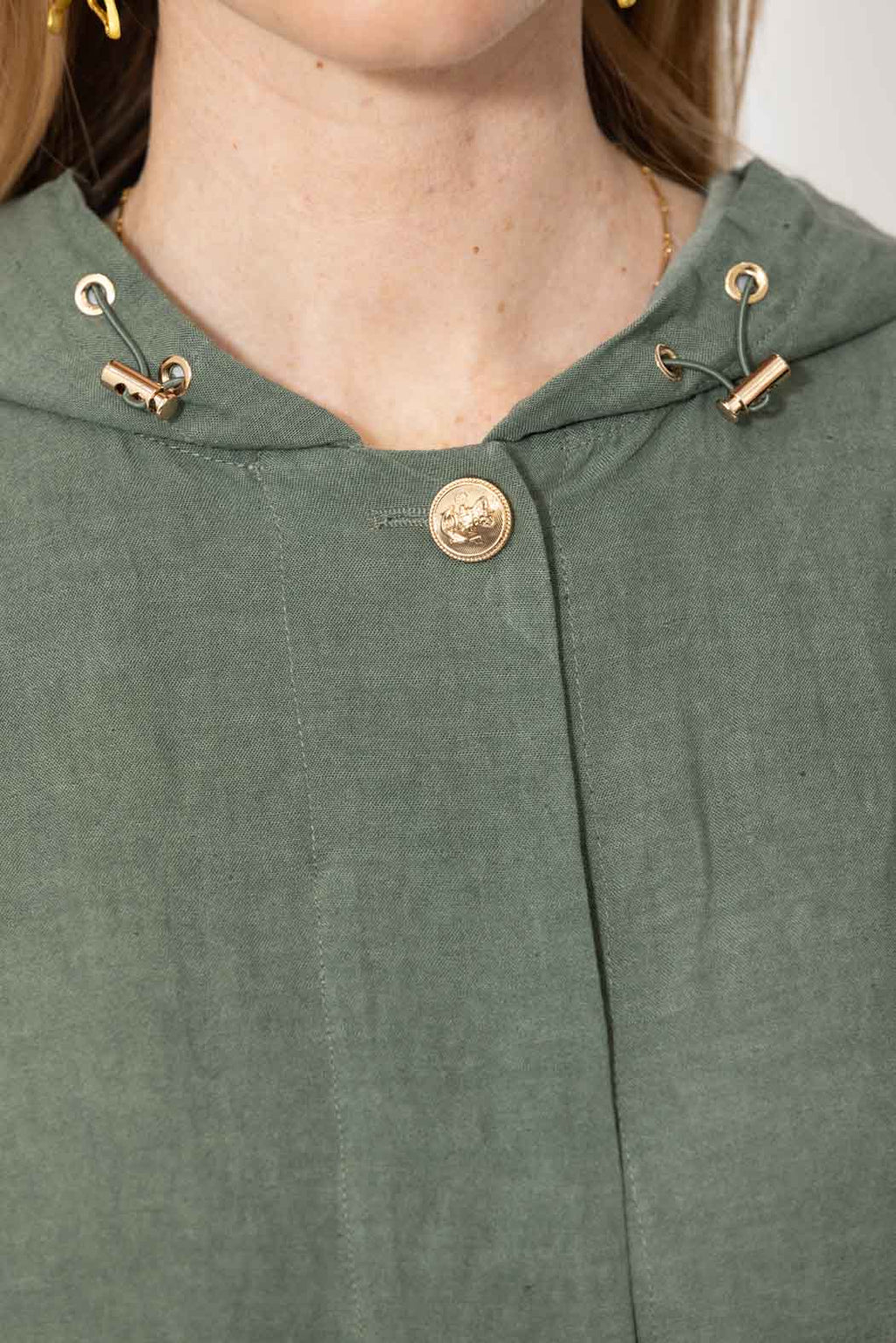 Sage Washed Linen Hooded Jacket