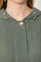 Sage Washed Linen Hooded Jacket