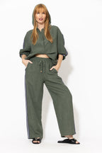 Sage Washed Linen Hooded Jacket
