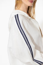 White Washed Linen Hooded Jacket