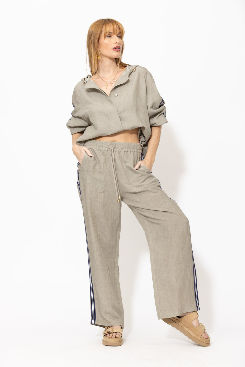 Natural Washed Linen Hooded Jacket