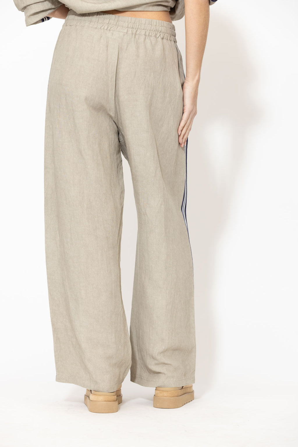 Natural Washed Linen Drawstring Pant