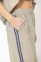 Natural Washed Linen Drawstring Pant