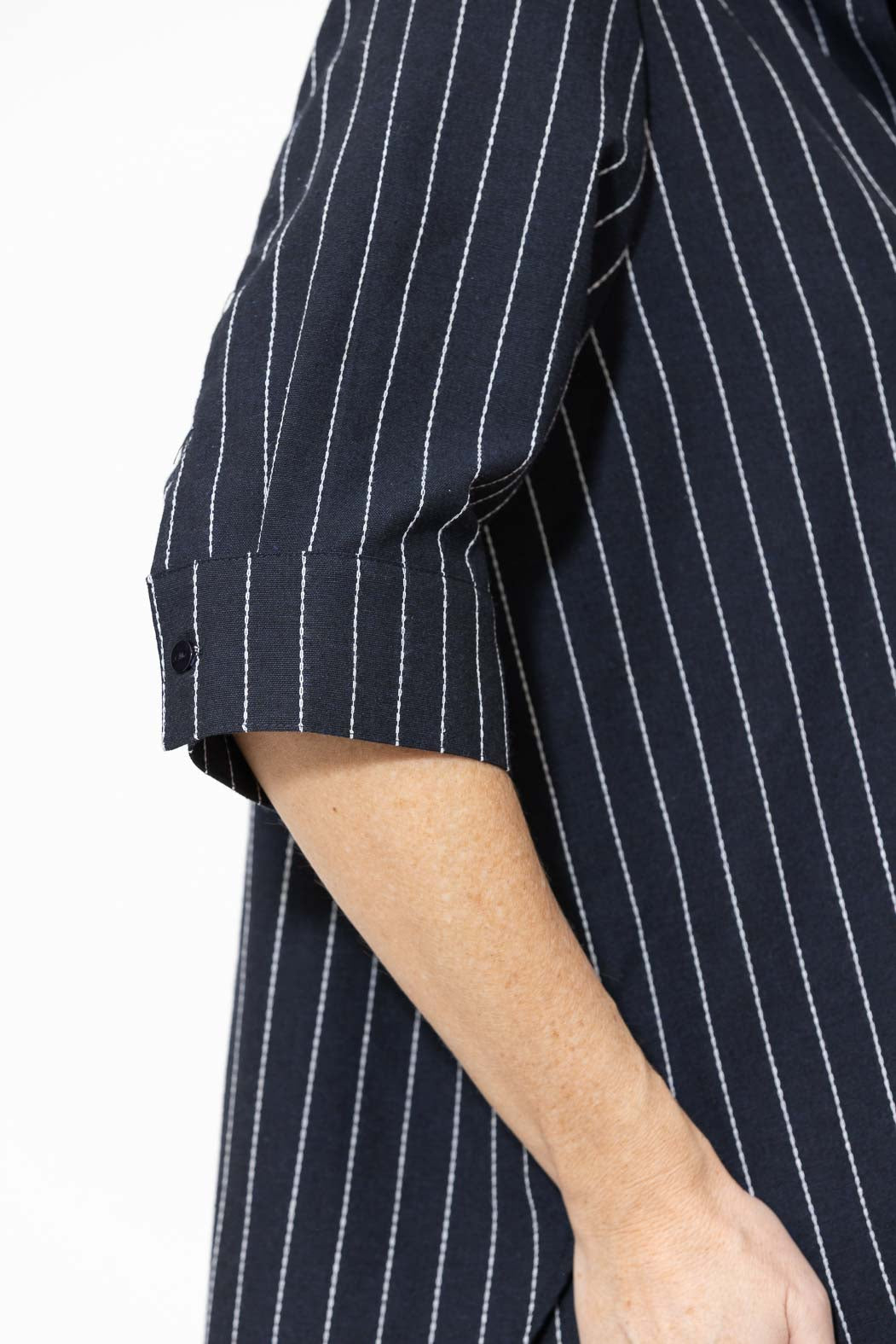 Navy Linen Oversized Blogger Shirt