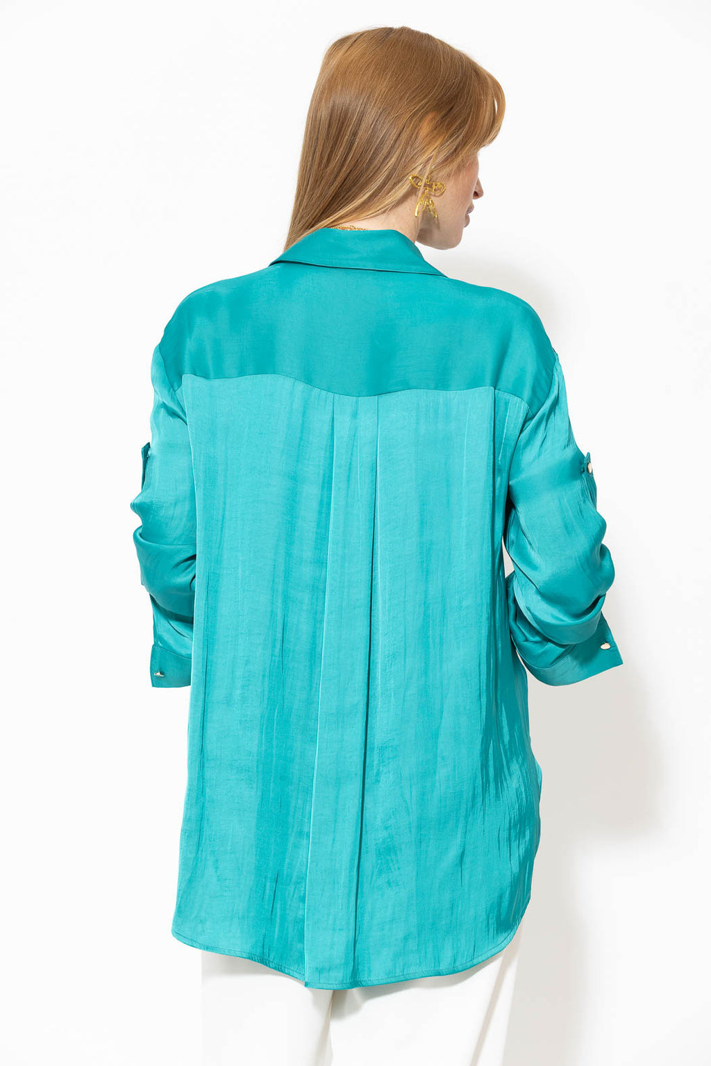 Teal Glow Trench Shirt