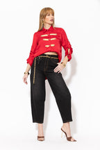 Black Cross Chain Belt