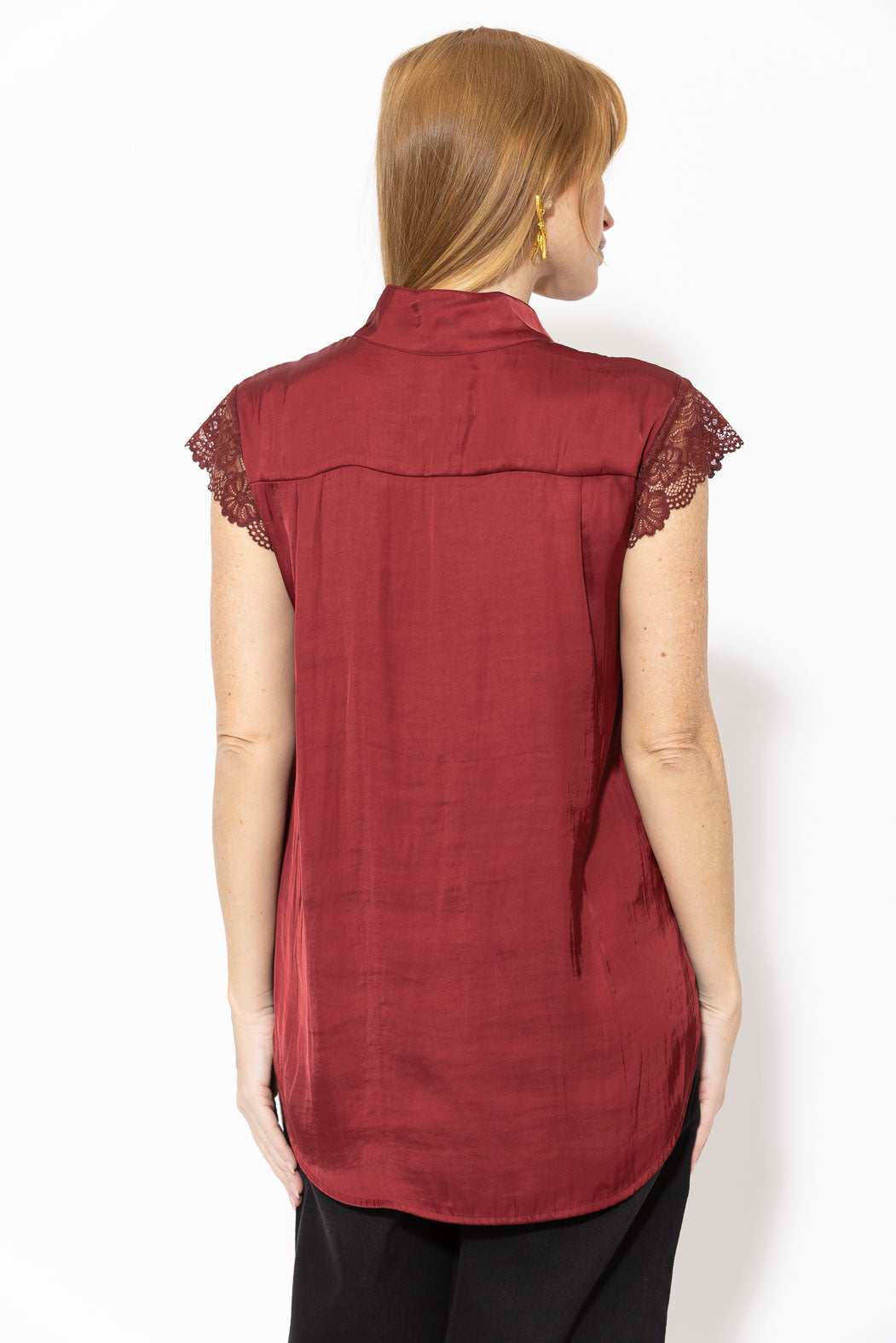 Burgundy Glow Lace Blogger Shirt