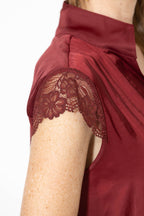 Burgundy Glow Lace Blogger Shirt