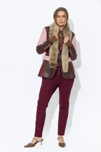 Choc/Pink Faux Leather Mia Blazer