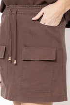 Chocolate Washed Linen Naples Skirt