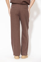Chocolate Washed Linen Naples Pant