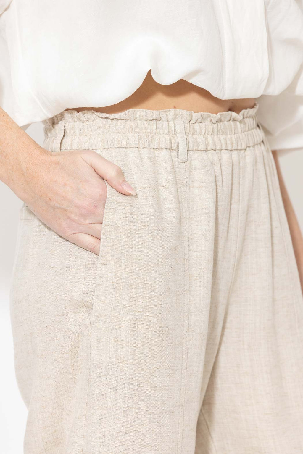Natural Washed Linen Naples Pant