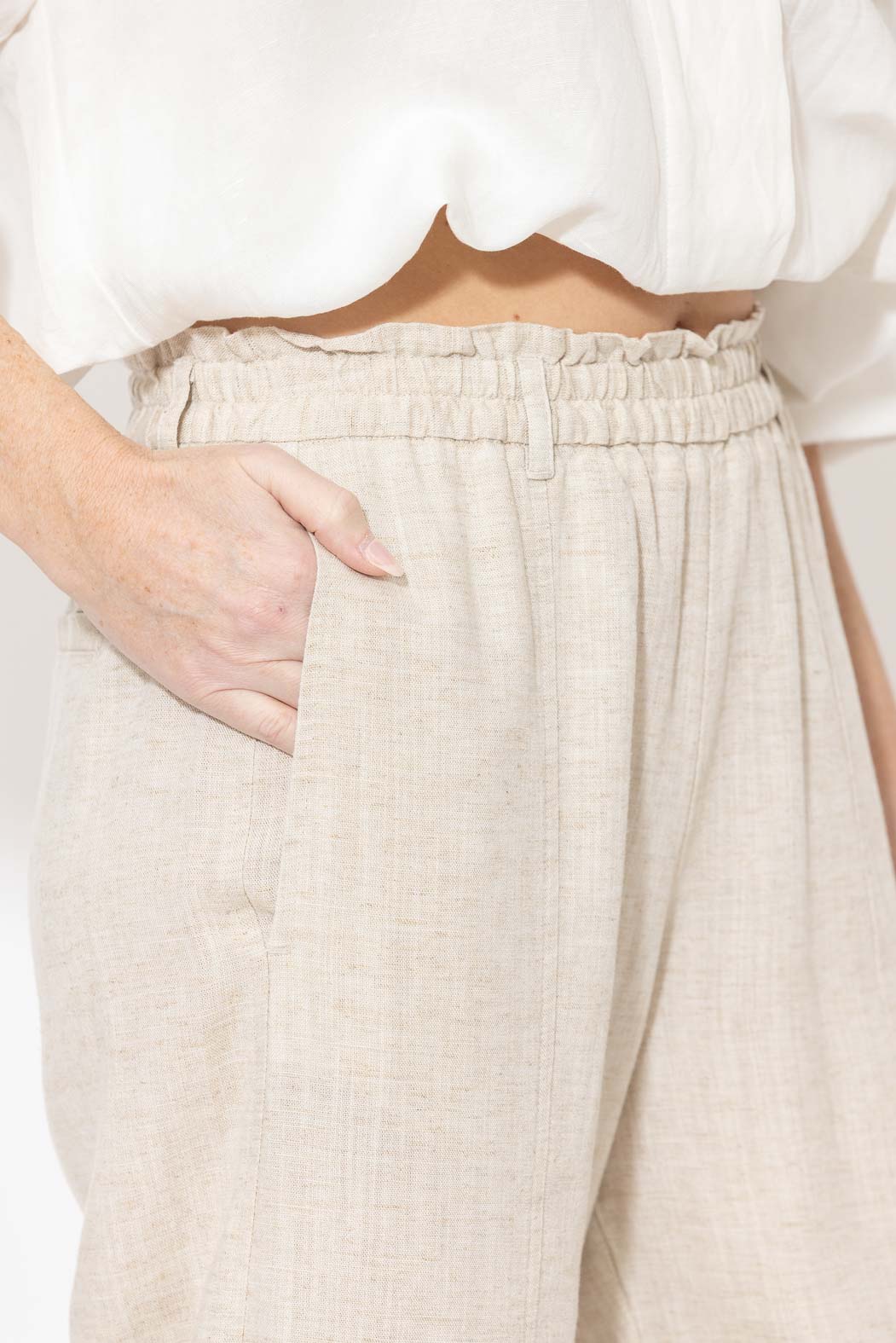 Natural Washed Linen Naples Pant