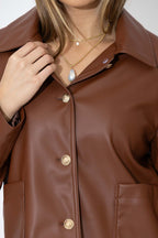 Tan Faux Leather Jacket