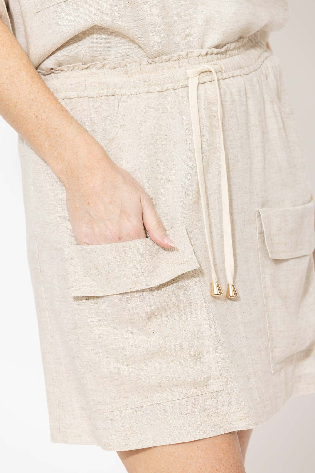 Natural Washed Linen Naples Skirt