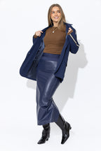 Navy Faux Leather Waist Shaper Miracle Skirt