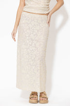 Ivory Sequined Bias Skirt