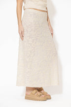 Ivory Sequined Bias Skirt