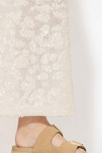 Ivory Sequined Bias Skirt
