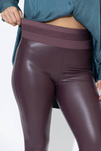 Plum Faux Leather Waist Shaper Miracle Pant