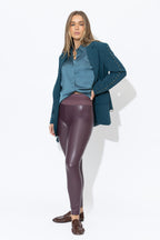 Plum Faux Leather Waist Shaper Miracle Pant
