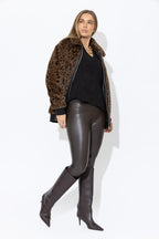 Chocolate Faux Leather Waist Shaper Miracle Pant
