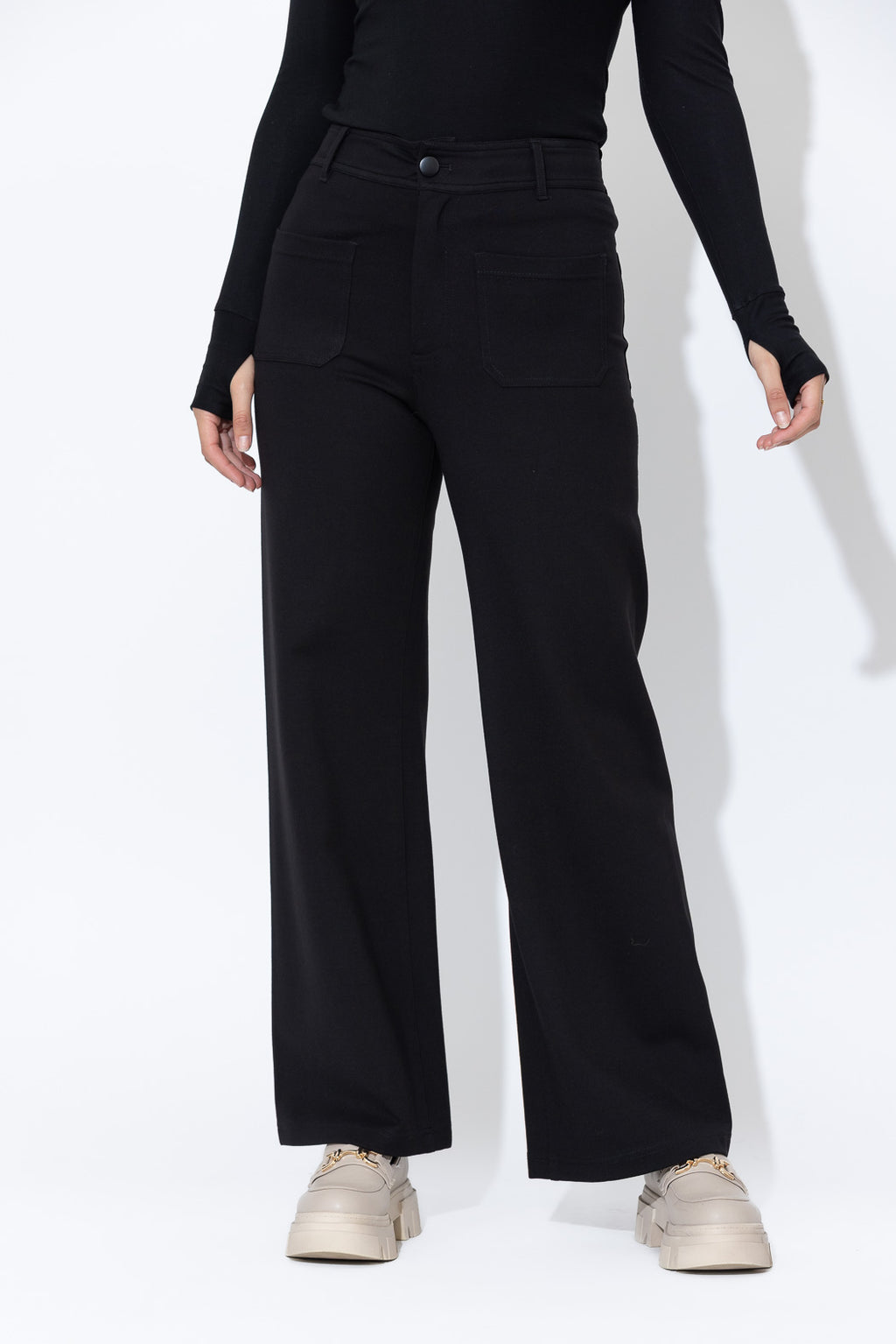 Fitz Pockets Black Ponte Pocket Pant – Motto AU