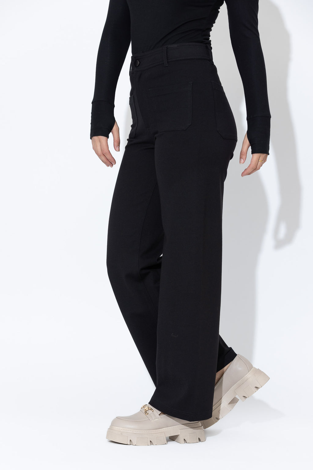 Fitz Pockets Black Ponte Pocket Pant – Motto AU