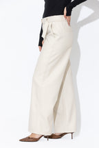 Vanilla Faux Leather Pintuck Pant