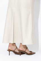 Vanilla Faux Leather Fishtail Skirt