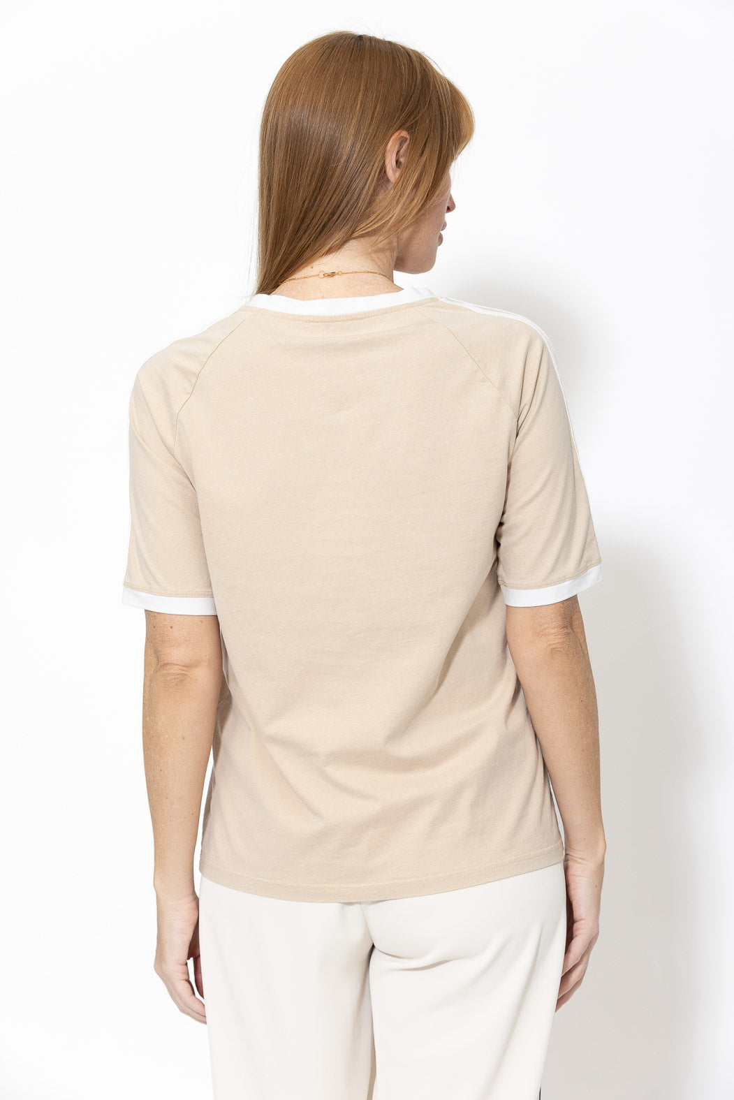 Beige Washed Cotton Rugby T-Shirt