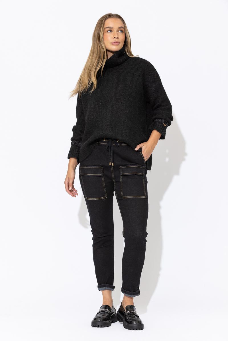 Black Stretch Jogger Jean