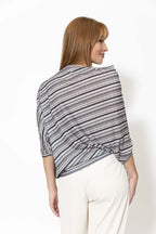 Grey Stripe Drape Top